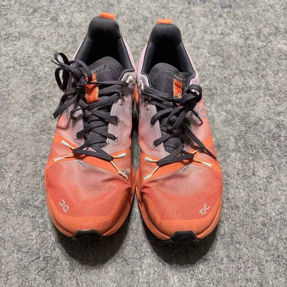 On Cloudsurfer Trail Waterproof Flame Dustrose Running Shoes Womens US Size 10